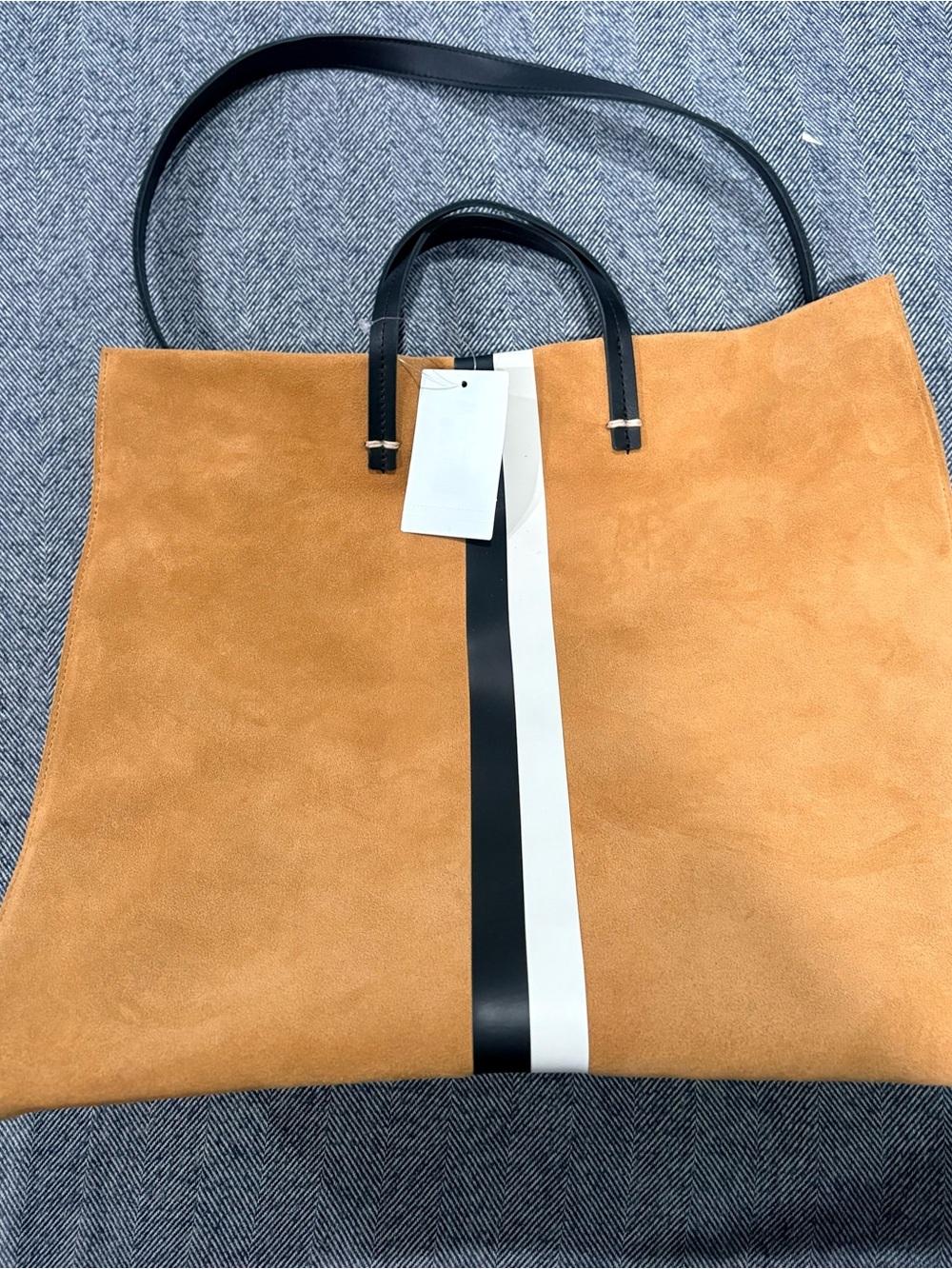 Clare V. Simple Tote | New Camel w/ Stripes
